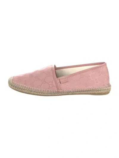 Pre-owned Gucci Gg Canvas Canvas Espadrilles In Pink