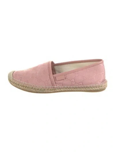 Pre-owned Gucci Gg Canvas Canvas Espadrilles In Pink