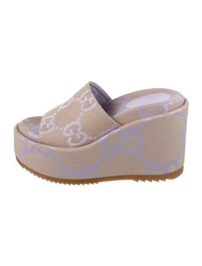 Pre-owned Gucci Gg Canvas Canvas Espadrilles In Purple
