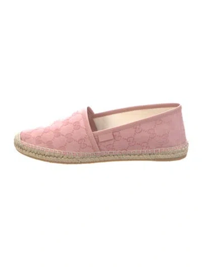 Pre-owned Gucci Gg Canvas Canvas Espadrilles W/ Tags In Pink