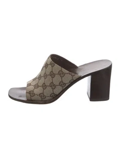 Pre-owned Gucci Gg Canvas Canvas Flats In Brown