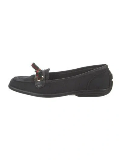 Pre-owned Gucci Gg Canvas Canvas Loafers In Black
