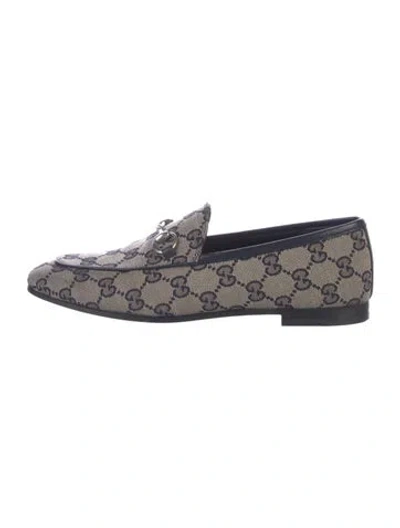 Pre-owned Gucci Gg Canvas Canvas Loafers In Blue