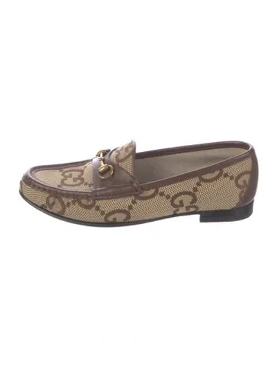Pre-owned Gucci Gg Canvas Canvas Loafers In Brown