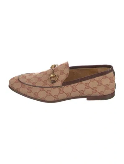 Pre-owned Gucci Gg Canvas Canvas Loafers In Brown