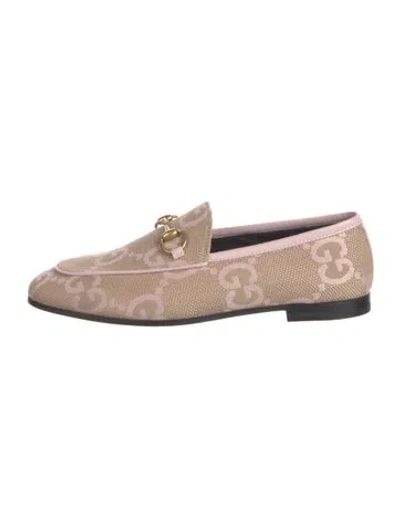 Pre-owned Gucci Gg Canvas Canvas Loafers In Neutrals