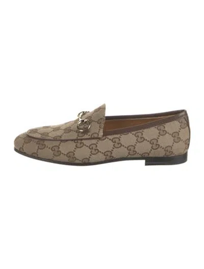 Pre-owned Gucci Gg Canvas Canvas Loafers W/ Tags In Brown