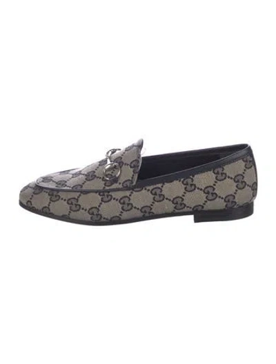 Pre-owned Gucci Gg Canvas Canvas Loafers W/ Tags In Neutral