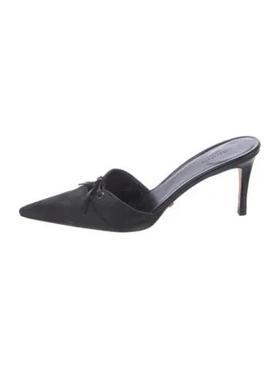 Pre-owned Gucci Gg Canvas Canvas Mules In Black