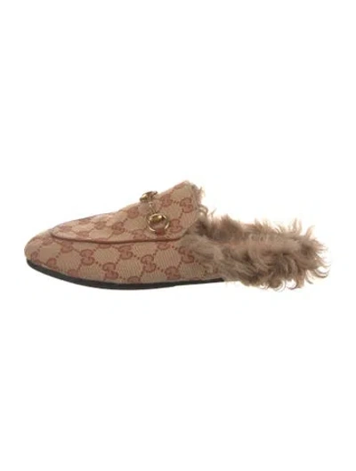 Pre-owned Gucci Gg Canvas Canvas Mules In Brown