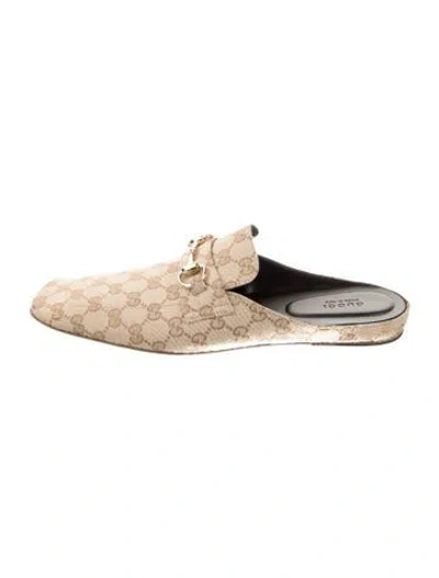 Pre-owned Gucci Gg Canvas Canvas Mules In Brown
