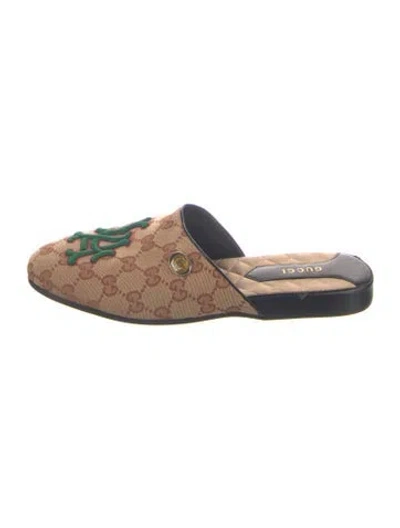 Pre-owned Gucci Gg Canvas Canvas Mules In Brown
