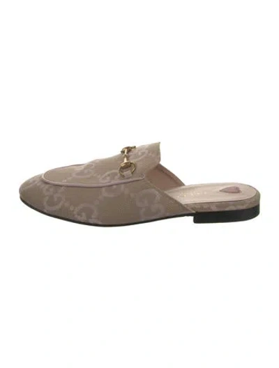 Pre-owned Gucci Gg Canvas Canvas Mules In Neutral