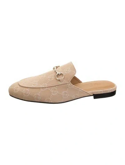 Pre-owned Gucci Gg Canvas Canvas Mules In Neutrals