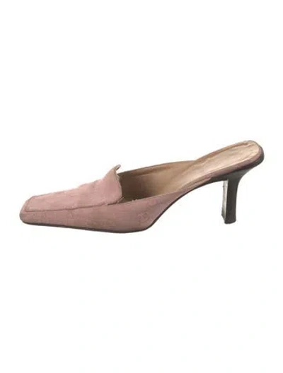 Pre-owned Gucci Gg Canvas Canvas Mules In Pink
