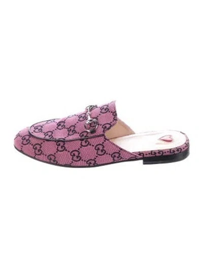 Pre-owned Gucci Gg Canvas Canvas Mules In Pink