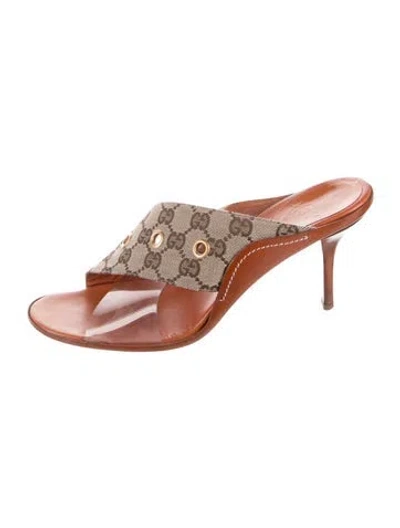 Pre-owned Gucci Gg Canvas Canvas Sandals In Brown