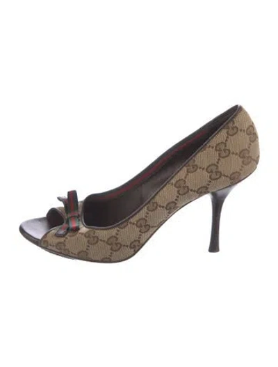 Pre-owned Gucci Gg Canvas Canvas Sandals In Neutral