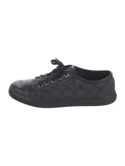 Pre-owned Gucci Gg Canvas Canvas Sneakers In Black