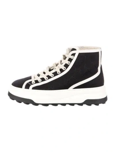 Pre-owned Gucci Gg Canvas Canvas Sneakers In Black