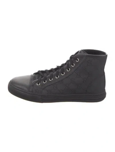 Pre-owned Gucci Gg Canvas Canvas Sneakers In Blue