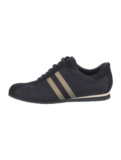 Pre-owned Gucci Gg Canvas Canvas Sneakers In Blue
