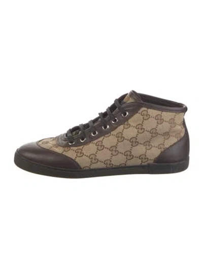 Pre-owned Gucci Gg Canvas Canvas Sneakers In Brown
