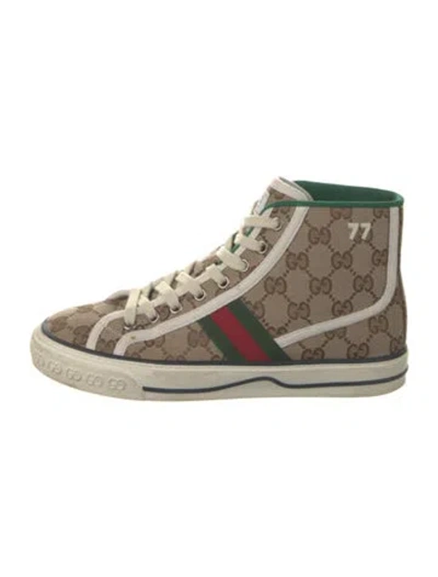 Pre-owned Gucci Gg Canvas Canvas Sneakers In Brown