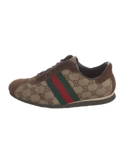 Pre-owned Gucci Gg Canvas Canvas Sneakers In Brown