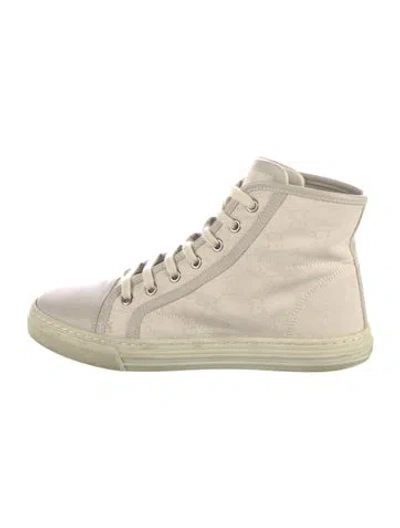 Pre-owned Gucci Gg Canvas Canvas Sneakers In Neutral