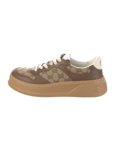 Pre-owned Gucci Gg Canvas Canvas Sneakers In Neutral