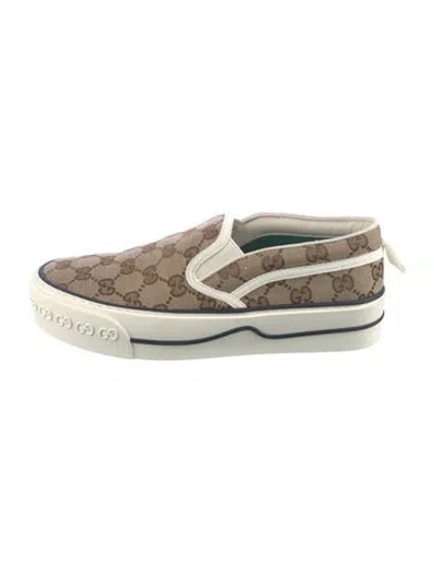 Pre-owned Gucci Gg Canvas Canvas Sneakers In Neutral