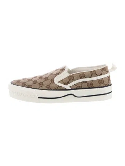 Pre-owned Gucci Gg Canvas Canvas Sneakers In Neutral