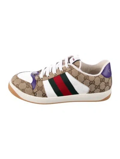 Pre-owned Gucci Gg Canvas Canvas Sneakers In Neutral
