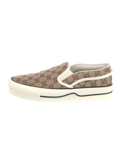 Pre-owned Gucci Gg Canvas Canvas Sneakers In Neutral