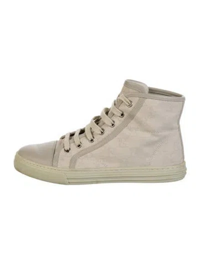 Pre-owned Gucci Gg Canvas Canvas Sneakers In Neutral