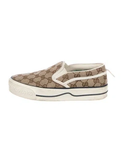 Pre-owned Gucci Gg Canvas Canvas Sneakers In Neutral