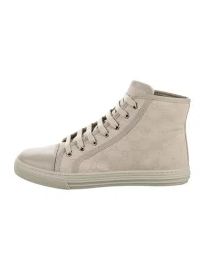 Pre-owned Gucci Gg Canvas Canvas Sneakers In Neutral