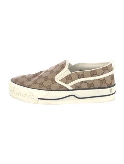 Pre-owned Gucci Gg Canvas Canvas Sneakers In Neutral