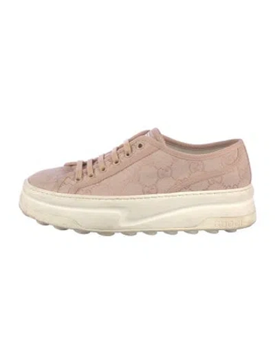 Pre-owned Gucci Gg Canvas Canvas Sneakers In Neutral