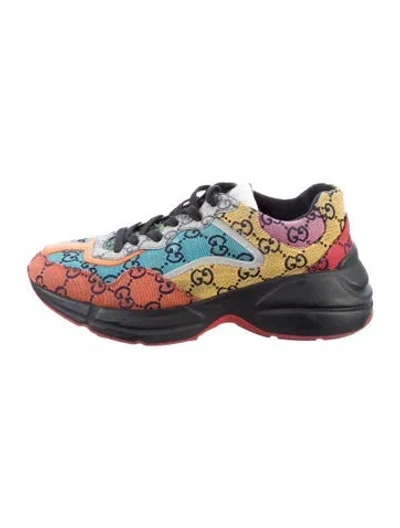 Pre-owned Gucci Gg Canvas Canvas Sneakers In Orange