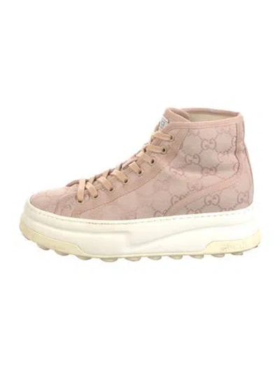 Pre-owned Gucci Gg Canvas Canvas Sneakers In Pink
