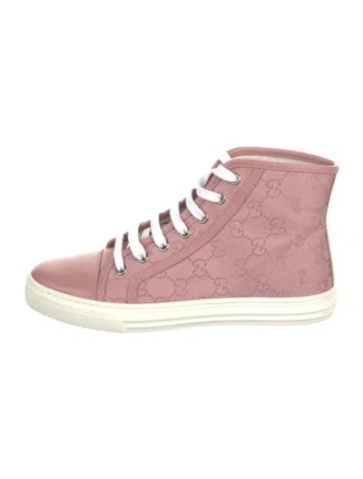 Pre-owned Gucci Gg Canvas Canvas Sneakers In Pink