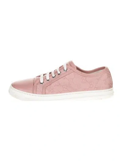 Pre-owned Gucci Gg Canvas Canvas Sneakers In Pink