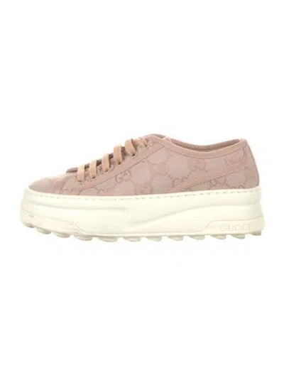 Pre-owned Gucci Gg Canvas Canvas Sneakers In Pink