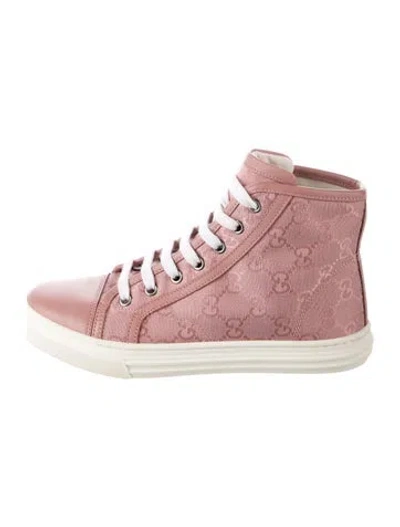Pre-owned Gucci Gg Canvas Canvas Sneakers In Pink