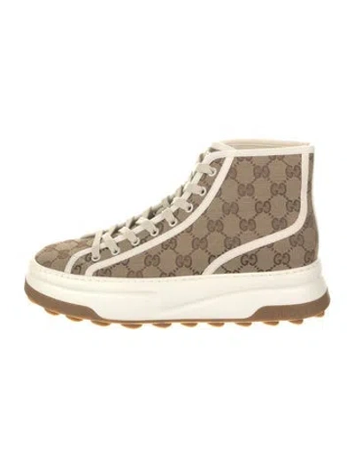 Pre-owned Gucci Gg Canvas Canvas Sneakers W/ Tags In Neutral