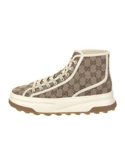 Pre-owned Gucci Gg Canvas Canvas Sneakers W/ Tags In Neutral
