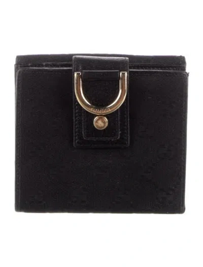 Pre-owned Gucci Gg Canvas Canvas Wallet In Black