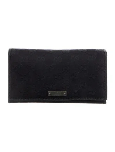 Pre-owned Gucci Gg Canvas Canvas Wallet In Black